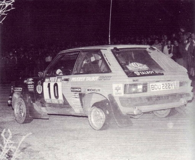 Antonio Zanini Sans - Victor Sabater
17º Rally de Portugal - Vinho do Porto 1983. Talbot Sunbeam Lotus (BDU 222Y). Clasificado 6º.

Del 2 al 5 de Marzo, Estoril, Lisboa, Portugal.
Supeficie: asfalto - tierra.

El Rally tenia un total de 2325 km de los que 674.50 km divididos en 43 tramos eran especiales (3 de ellos fueron cancelados SS12 Figueira de Foz de 9 Km, SS13 Prestimo de 12,50 Km, SS14 Vouga de 10 Km).

Tomaron la salida 86 equipos, finalizaron 31.@
Palabras clave: ;Talbot;Sunbeam;Lotus;Grupo_B;Portugal;1983
