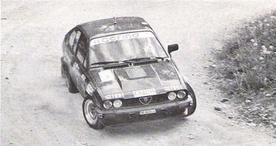 Federico Ormezzano - Claudio Berro
13º Rally 4 Regioni 1983. Alfa Romeo GTV6 (MI 39682S). Clasificado 7º.

Del 12 al 14 de Mayo, Salice Terme, Lombardia, Italia.
Superficie: asfalto.

El Rally constaba de dos etapas y 26 tramos cronometrados.

Tomaron la salida 79 eqyuipos, finalizaron 35.@
Palabras clave: Alfa;Romeo;Rally_4Regioni;1983