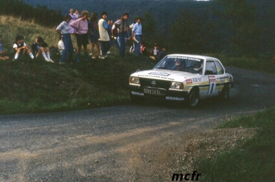 Jean-Sébastien Couloumiès - Claudine Causse
42º Tour de France Automobile 1983. Opel Ascona i2000 (5769 SQ 34). Clasificado 7º.

Del 19 al 23 Septiembre, Paris, Nice, Francia.
Superficie: asfalto.

El Rally tenia un total de 2800.00 km de los que 630.00 km divididos en 3 etapas y 32 tramos eran especiales (uno de ellos fue cancelado SS27 Col du Noyer).

Tomaron la salida 84 equipos, finalizaron 37.@
Palabras clave: Opel;Ascona;Tour_France_Automobile;1983