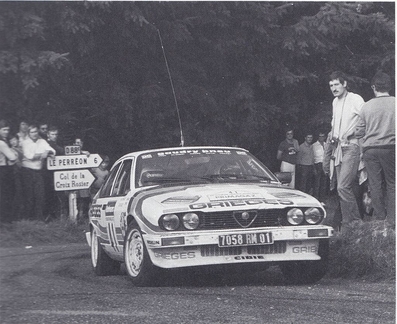 Christian Rigollet - Michel Bathelot
42º Tour de France Automobile 1983. Alfa Romeo Alfetta GTV6 (7058 RM 01). Clasificado 8º.

Del 19 al 23 Septiembre, Paris, Nice, Francia.
Superficie: asfalto.

El Rally tenia un total de 2800.00 km de los que 630.00 km divididos en 3 etapas y 32 tramos eran especiales (uno de ellos fue cancelado SS27 Col du Noyer).

Tomaron la salida 84 equipos, finalizaron 37.@

Palabras clave: Alfa;Romeo;Tour_France_Automobile;1983