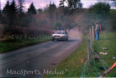 K.Edwards - King
44º Rothmans Circuit of Ireland Rally 1983. Talbot Lotus Sunbeam. Clasificado 8º.

Del 1 al 5 de Abril, Belfast, Irlanda del Norte.

El Rally tenia un total de 864.82 Km cronometrados divididos en 5 etapas y 54 tramos eran especiales (2 de ellos fueron cancelados SS34 Glen Ellen de 13.26 km y SS41 Ballybuck de 17.28km).

Tomaron la salida 105 equipos, finalizaron 34.@
Palabras clave: Talbot;Sunbeam;Lotus;Grupo_B;Circuit_Ireland;Irlanda;1983