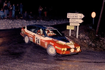 Bertrand Balas - Eric Lainé
18º Rallye International d'Antibes 1983. Alfa Romeo Alfetta GTV6 (5788 WA 38). Clasificado 9º.

Del 13 al 15 de Octubre, Antibes, Alpes Marítimos, Provenza-Alpes-Costa Azul, Francia.
Superficie: asfalto.

El Rallye tenia un total de 513.00 km cronometrados.
Desconocemos en cuantos tramos especiales se dividian.

Tomaron la salida 153 equipos, finalizaron 69.@
Palabras clave: Alfa;Romeo;Antibes;1983