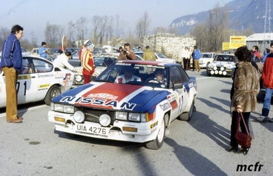 Timo Salonen - Seppo Harjanne
51º Rallye Automobile de Monte-Carlo 1983. Nissan 240RS (UIA 4276). Clasificado 14º.

Del 22 al 28 de Enero, Monte-Carlo.
Superficie: asfalto - nieve.

RMC clasificó a todos los equipos que terminaron el 