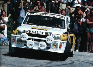 Jean Ragnotti - Jean-Marc Andrié
27º Tour de Corse - Rallye de France 1983. Renault 5 Turbo Tour de Corse (1465 XD 91) Abandonó al chocar con una vaca en SS15 Chiatra - Ponte Nuovo de 64.80 km.

Del 5 al 7 de Mayo, Ajaccio, Córcega, Francia.
Superficie: asfalto.

El Rally tenia un total de 1715.10 km de los que 1066.10 km divididos en 32 tramos eran especiales.

Tomaron la salida 178 equipos, finalizaron 57.@
Palabras clave: ;Renault;Turbo;Corcega;1983;Grupo_B;Corse