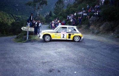 Jean Ragnotti - Jean-Marc Andrié
27º Tour de Corse - Rallye de France 1983. Renault 5 Turbo Tour de Corse (1465 XD 91) Abandonó al chocar con una vaca en SS15 Chiatra - Ponte Nuovo de 64.80 km.

Del 5 al 7 de Mayo, Ajaccio, Córcega, Francia.
Superficie: asfalto.

El Rally tenia un total de 1715.10 km de los que 1066.10 km divididos en 32 tramos eran especiales.

Tomaron la salida 178 equipos, finalizaron 57.@
Palabras clave: ;Renault;Turbo;Corcega;1983;Grupo_B;Corse