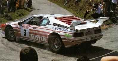 Bernard Béguin - Jean-Jacques Lenne
27º Tour de Corse - Rallye de France 1983. BMW M1 (4102 QC 78). Abandonó por motor en SS5 Sartene - Muratello de 47 Km.
BMW Motul

Del 5 al 7 de Mayo, Ajaccio, Córcega, Francia.
Superficie: asfalto.

El Rally tenia un total de 1715.10 km de los que 1066.10 km divididos en 32 tramos eran especiales.

Tomaron la salida 178 equipos, finalizaron 57.@
Palabras clave: BMW;M1;1983;Grupo_B;Corse;Corcega