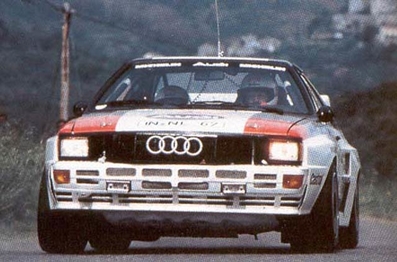 Hannu Mikkola - Arne Hertz
27º Tour de Corse - Rallye de France 1983. Audi Quattro A2 (IN-NL 67). Abandonó por accidente en SS23 Plaine de Peri - Capigliolo de 35.60 Km.

Del 5 al 7 de Mayo, Ajaccio, Córcega, Francia.
Superficie: asfalto.

El Rally tenia un total de 1715.10 km de los que 1066.10 km divididos en 32 tramos eran especiales.

Tomaron la salida 178 equipos, finalizaron 57.@
Palabras clave: ;Audi;Quattro;Corcega;Grupo_B;1983;Corse