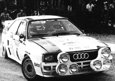 Hannu Mikkola - Arne Hertz
27º Tour de Corse - Rallye de France 1983. Audi Quattro A2 (IN-NL 67). Abandonó por accidente en SS23 Plaine de Peri - Capigliolo de 35.60 Km.

Del 5 al 7 de Mayo, Ajaccio, Córcega, Francia.
Superficie: asfalto.

El Rally tenia un total de 1715.10 km de los que 1066.10 km divididos en 32 tramos eran especiales.

Tomaron la salida 178 equipos, finalizaron 57.@
Palabras clave: ;Audi;Quattro;Corcega;Grupo_B;1983;Corse