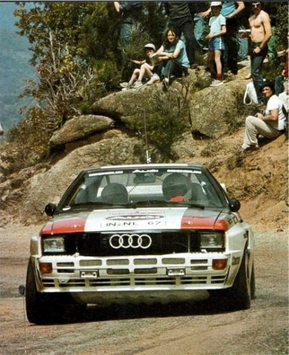 Hannu Mikkola - Arne Hertz
27º Tour de Corse - Rallye de France 1983. Audi Quattro A2 (IN-NL 67). Abandonó por accidente en SS23 Plaine de Peri - Capigliolo de 35.60 Km.

Del 5 al 7 de Mayo, Ajaccio, Córcega, Francia.
Superficie: asfalto.

El Rally tenia un total de 1715.10 km de los que 1066.10 km divididos en 32 tramos eran especiales.

Tomaron la salida 178 equipos, finalizaron 57.@
Palabras clave: ;Audi;Quattro;Corcega;Grupo_B;1983;Corse