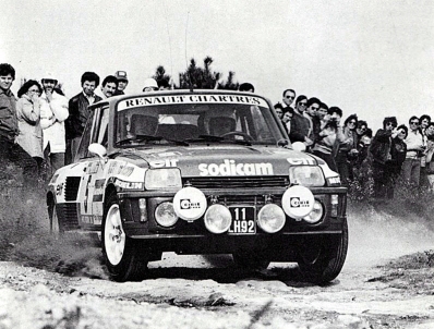 Jean-Luc Thérier - Michel Vial
17º Rally de Portugal - Vinho do Porto 1983. Renault 5 Turbo (11 LH 92). Abandonó por la suspensión del coche en SS21 São Lourenço 2 de 27.00 km.

Del 2 al 5 de Marzo, Estoril, Lisboa, Portugal.
Supeficie: asfalto - tierra.

El Rally tenia un total de 2325 km de los que 674.50 km divididos en 43 tramos eran especiales (3 de ellos fueron cancelados SS12 Figueira de Foz de 9 Km, SS13 Prestimo de 12,50 Km, SS14 Vouga de 10 Km).

Tomaron la salida 86 equipos, finalizaron 31.@
Palabras clave: ;Renault;Turbo;Grupo_B;Portugal;1983