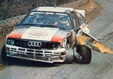 Michèle Mouton - Fabrizia Pons
51º Rallye Automobile de Monte-Carlo 1983. Audi Quattro A1 (IN-NM 82). Abandonó en SS11 Le Moulinon de 38.00 Km.

Del 22 al 28 de Enero, Monte-Carlo.
Superficie: asfalto - nieve.

RMC clasificó a todos los equipos que terminaron el 