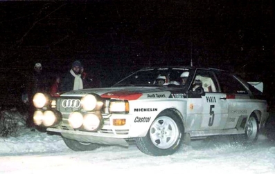 Michèle Mouton - Fabrizia Pons
51º Rallye Automobile de Monte-Carlo 1983. Audi Quattro A1 (IN-NM 82). Abandonó en SS11 Le Moulinon de 38.00 Km.

Del 22 al 28 de Enero, Monte-Carlo.
Superficie: asfalto - nieve.

RMC clasificó a todos los equipos que terminaron el 