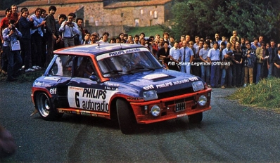 Bruno Saby - Françoise Sappey
42º Tour de France Automobile 1983. Renault 5 Turbo Tour de Corse (6711 WE 38). Abandonó por rotura de turbo en SS28 Font Belle de 21.50 km.

Del 19 al 23 Septiembre, Paris, Nice, Francia.
Superficie: asfalto.

El Rally tenia un total de 2800.00 km de los que 630.00 km divididos en 3 etapas y 32 tramos eran especiales (uno de ellos fue cancelado SS27 Col du Noyer).

Tomaron la salida 84 equipos, finalizaron 37.@
Palabras clave: Renault;Turbo;Grupo_B;Tour_France_Automobile;1983