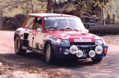 Jean-Luc Thérier - Michel Vial
27º Tour de Corse - Rallye de France 1983. Renault 5 Turbo (11 LH 92). Abandonó por fuego en SS8 Cozzano - Vivario de 51.40 Km.

Del 5 al 7 de Mayo, Ajaccio, Córcega, Francia.
Superficie: asfalto.

El Rally tenia un total de 1715.10 km de los que 1066.10 km divididos en 32 tramos eran especiales.

Tomaron la salida 178 equipos, finalizaron 57.@
Palabras clave: ;Renault;Turbo;Grupo_B;Corcega;1983;Corse