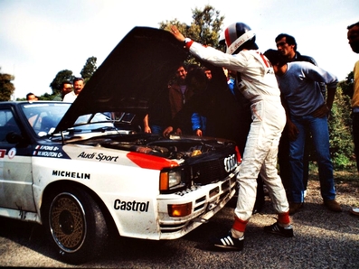 Michèle Mouton - Fabrizia Pons
27º Tour de Corse - Rallye de France 1983. Audi Quattro A2 (IN-NT 49). Abandonó por fuego en SS27 Zigliara - Arguista 2 de 28.60 Km.

Del 5 al 7 de Mayo, Ajaccio, Córcega, Francia.
Superficie: asfalto.

El Rally tenia un total de 1715.10 km de los que 1066.10 km divididos en 32 tramos eran especiales.

Tomaron la salida 178 equipos, finalizaron 57.

© Enzo Dalla Rosa
@@
Palabras clave: Michele_Mouton;Audi;Quattro;Corse;Corcega;1983;Personajes;Grupo_B