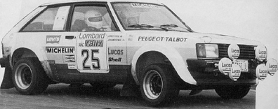 Jon Woodner - Virginia Reese
32º Lombard RAC Rally 1983. Talbot Sunbeam Lotus. Abandonó por accidente en SS14 Cropton  de 17.65 Km.

Del 19 al 22 de Noviembre, Bath, Inglaterra.
Superficie: tierra.

El Rally tenia un total de 2231 km de los que 835.33 km divididos en 59 tramos eran especiales, (2 de ellas fueron canceladas SS22 Wark de 38.14 Km y SS41).

Se inscribieron 139 equipos, tomaron la salida 127, finalizaron 61.@
Palabras clave: Talbot;Sunbeam;Lotus;Gran_Bretaña;RAC_Rally;1983;Grupo_B