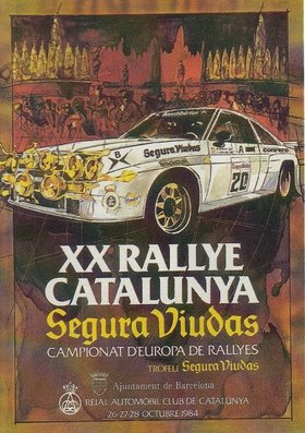 20º Rallye Catalunya 1984
"Segura Viudas"

Del 26 de Octubre al 28 de Octubre, Barcelona, Catalunya, España.
Superficie: asfalto.

El Rally tení­a un total de 440.65 km cronometrados.

Tomaron la salida 83 equipos, finalizaron 42.
Palabras clave: Catalunya;Programas;1984