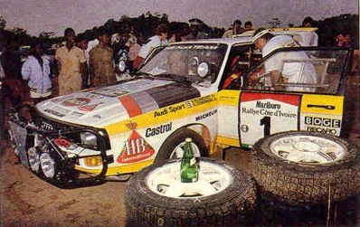 Asistencia en el 16º Rally Cote d'Ivoire 1984
En el Audi Sport Quattro S1 de Stig Blomqvist - Björn Cederberg, Clasificado 1º.

Del 31 de Octubre al 4 de Noviembre, Africa.
Superficie: tierra.

El Rally constaba de 4 etapas con un total de 4012 km y 46 controles horarios.

Tomaron la salida 50 equipos, finalizaron 6.@
Palabras clave: Stig_Blomqvist;Costa_Marfil;Cote_Ivoire;Ivoire;Audi;Sport;Quattro;Grupo_B;1984;Asistencias