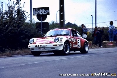 Robert Droogmans - Ronny Joosten
15º Criterium Lucien Bianchi 1984. Porsche 911 SC RS (CBF-452). Clasificado 1º.

Del 31 de Agosto al 2 de Septiembre, Beaumont-Charleroi, Bélgica.
Superficie: asfalto - tierra.

El Rallye tenía un total de 479.00 km cronometrados. 

Se inscribieron 165 equipos, finalizaron 72.@
Palabras clave: Robert_Droogmans;Porsche;Grupo_B;Criterium_Lucien_Bianchi;1984