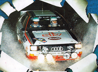Michele Cinotto - Emilio Radaelli
32º Rally Costa Brava 1984. Audi Quattro A2. Clasificado 1º.

Del 17 al 19 de Febrero, Lloret de Mar.
Superficie: grava / asfalto.

El Rally tení­a un total de 1366.41 km, de los que 527.15 km divididos en 46 tramos eran especiales.

Tomaron la salida 60 equipos, finalizaron 25.@
Palabras clave: Michele_Cinotto;Audi;quattro;Grupo_B;Costa_Brava;1984