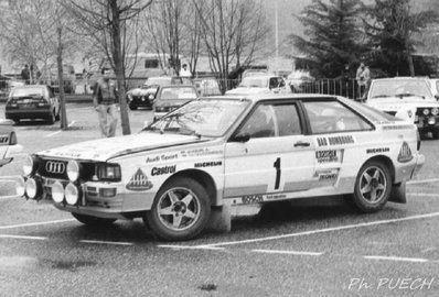 Walter Röhrl - Christian Geistdörfer
52º Rallye Automobile de Monte-Carlo 1984. Audi Quattro A2 (IN-NX 47). Clasificado 1º.

Del 21 al 27 de Enero, Monte-Carlo.
Superficie: asfalto - nieve.

El Rally tenia un total de 3328.90 km de los que 753.20 km divididos en 30 tramos eran especiales, (4 de ellas fueron cancxeladas SS3 St Jean en Royans de 39 Km, SS11 Les Savoyons - Sigoyer de 32 Km, SS12 Pont sur Barrage du Sautet de 18,40 Km, SS13 Chateau d'Ancelle - La Batie Neuve de 11,20 Km).

Se inscribieron 222 equipos, tomaron la salida 209, finalizaron 120.@
Palabras clave: Walter_Röhrl;Christian_Geistdorfer;Audi;Quattro;Grupo_B;Montecarlo;1984