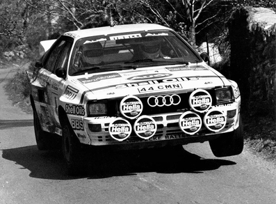 Hannu Mikkola - Arne Hertz
21º Castrol Welsh Rally 1984. Audi Quattro A2 (44 CMN). Clasificado 1º.

Del 5 al 6 de Mayo, Llandrindod Well, Powys, Radnorshire, País de Gales, Reino Unido.
Superficie: tierra - asfalto.

El Rally constaba de 28 tramos cronometrados (6 de ellos fueron cancelados de SS7 al SS12 South Wales Forest).
Desconocemos los kilómetros tanto cronometrados como totales de la prueba.

Tomaron la salida 91 equipos, finalizaron 47.@
Palabras clave: ;Audi;Quattro;Grupo_B;Welsh_Rally;1984