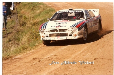 Attilio Bettega - Maurizio Perissinot
26º Rally San Remo 1984. Lancia Rally 037 (TO W67775). Clasificado 2º.

Del 30 de Septiembre al 5 de Octubre, Sanremo, Liguria, Imperia, Italia.
Superficie: asfalto -tierra.

El Rally tenia un total de 2546.29 km de los que 807.69 km divididos en 56 tramos eran especiales, (2 de ellas fueron canceladas SS7 Sante Luce de 12,30 km y SS26 Chiusdino 2 de 17,41 Km).

Se inscribieron 104 equipos, tomaron la salida 100, finalizaron 35.

© Alfredo Violetti
@@
Palabras clave: ;Lancia;Rally;Grupo_B;Sanremo;1984