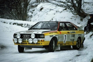 Stig Blomqvist - Björn Cederberg
52º Rallye Automobile de Monte-Carlo 1984. Audi Quattro A2 (IN-NR 64). Clasificado 2º.

Del 21 al 27 de Enero, Monte-Carlo.
Superficie: asfalto - nieve.

El Rally tenia un total de 3328.90 km de los que 753.20 km divididos en 30 tramos eran especiales, (4 de ellas fueron cancxeladas SS3 St Jean en Royans de 39 Km, SS11 Les Savoyons - Sigoyer de 32 Km, SS12 Pont sur Barrage du Sautet de 18,40 Km, SS13 Chateau d'Ancelle - La Batie Neuve de 11,20 Km).

Se inscribieron 222 equipos, tomaron la salida 209, finalizaron 120.@
Palabras clave: Stig_Blomqvist;Audi;Quattro;Montecarlo;1984;Grupo_B;Nieve