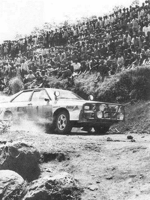 Hannu Mikkola - Arne Hertz
32º Marlboro Safari Rally 1984. Audi Quattro A2 (IN-NE 8). Clasificado 3º.

Del 19 al 23 de Abril, Nairobi, Kenya, África.
Superficie: tierra.

El Rally tenia 5.254 km con 105 controles horarios.

Tomaron la salida 76 equipos, finalizaron 25.@
Palabras clave: ;Audi_Quattro;Grupo_B;Safari;1984