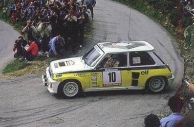Jean Ragnotti - Pierre Thimonier
28º Tour de Corse - Rallye de France 1984. Renault 5 Turbo Tour de Corse (1465 XD 91). Clasificado 3º.

Del 3 al 5 de Mayo, Ajaccio, Córcega, Francia.
Superficie: asfalto.

El Rally tenia un total de 1618 km de los que 1130.9 km divididos en 30 tramos eran especiales.

Se inscribieron 158 equipos, tomaron la salida 155, finalizaron 57.@
Palabras clave: ;Pierre_Thimonier;Renault;Turbo;Grupo_B;Corcega;1984;Corse