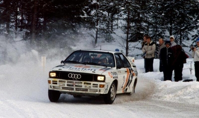Per Eklund - Dave Whittock
34º International Swedish Rally 1984. Audi Quattro A2 (IN-NN 17). Clasificado 3º.

Del 10 al 12 de Febrero, Karlstad.
Superficie: nieve - hielo.

El Rally tenia un total de 1703.00 km de los que 447.70 km divididos en 27 tramos eran especiales.

Tomaron la salida 66 equipos, finalizaron 41.@
Palabras clave: ;Audi;Quattro;Grupo_B;Suecia;1984;Nieve