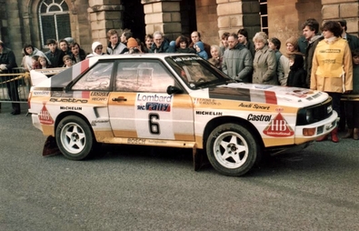 Michèle Mouton - Fabrizia Pons
33º Lombard RAC Rally 1984. Audi Sport Quattro S1 (IN-NT 2). Clasificada 4ª.

Del 25 al 29 de Noviembre, Chester, Cheshire, Inglaterra, Reino Unido.
Superficie: tierra.

El Rally tenia un total de 3232.00 km de los que 868.54 km divididos en 56 tramos eran especiales.

Se inscribieron 124 equipos, tomaron la salida 119, finalizaron 52.@
Palabras clave: Michele_Mouton;Audi;Sport;Quattro;Gran_Bretaña;Grupo_B;1984;RAC_Rally
