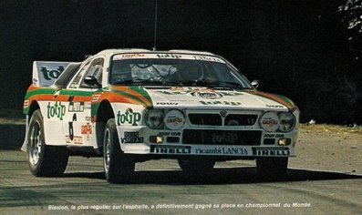 Massimo "Miki" Biasion - Tiziano Siviero
18º Rallye de Portugal - Vinho do Porto 1984. Lancia Rally 037 (TO W67784). Clasificado 4º.

Del 6 al 10 de Marzo, Estoril, Portugal.
Superficie: asfalto - tierra.

El Rally tenia un total de 2400.00 km de los que 685.00 km divididos en 45 tramos eran especiales.

Tomaron la salida 70 equipos, finalizaron 20.@
Palabras clave: Miki_Biasion;Tiziano_Siviero;Lancia;Rally;Grupo_B;Portugal;1984