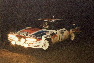 Shekhar Mehta - Yvonne Mehta
33º Lombard RAC Rally 1984. Nissan 240 RS (FIW 9493). Clasificado 8º.
Team Nissan Europe

Del 25 al 29 de Noviembre, Chester, Cheshire, Inglaterra, Reino Unido.
Superficie: tierra.

El Rally tenia un total de 3232.00 km de los que 868.54 km divididos en 56 tramos eran especiales.

Se inscribieron 124 equipos, tomaron la salida 119, finalizaron 52.@
Palabras clave: Shekhar_Mehta;Nissan;Gran_Bretaña;RAC_Rally;Grupo_B;1984;Inglaterra