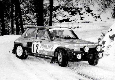 Bruno Saby - Jean-Marc Andrié
52º Rallye Automobile de Monte-Carlo 1984. Renault 5 Turbo (6711 WE 38). Abandonó por accidente quedando clasificado el 83º.

Del 21 al 27 de Enero, Monte-Carlo.
Superficie: asfalto - nieve.

El Rally tenia un total de 3328.90 km de los que 753.20 km divididos en 30 tramos eran especiales, (4 de ellas fueron cancxeladas SS3 St Jean en Royans de 39 Km, SS11 Les Savoyons - Sigoyer de 32 Km, SS12 Pont sur Barrage du Sautet de 18,40 Km, SS13 Chateau d'Ancelle - La Batie Neuve de 11,20 Km).

Se inscribieron 222 equipos, tomaron la salida 209, finalizaron 120.@
Palabras clave: Bruno_Saby;Jean-Marc_Andrie;Renault;Turbo;Montecarlo;1984;nieve;Grupo_B