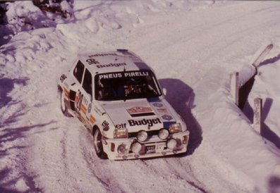 Dany Snobeck - Denise Emmanuelli
52º Rallye Automobile de Monte-Carlo 1984. Renault 5 Turbo Tour de Corse (3892 QD 58). Abandonó por accidente quedando clasificado 84º.

Del 21 al 27 de Enero, Monte-Carlo.
Superficie: asfalto - nieve.

El Rally tenia un total de 3328.90 km de los que 753.20 km divididos en 30 tramos eran especiales, (4 de ellas fueron canceladas SS3 St Jean en Royans de 39 Km, SS11 Les Savoyons - Sigoyer de 32 Km, SS12 Pont sur Barrage du Sautet de 18,40 Km, SS13 Chateau d'Ancelle - La Batie Neuve de 11,20 Km).

Se inscribieron 222 equipos, tomaron la salida 209, finalizaron 120.@
Palabras clave: Dany_Snobeck;Denise_Emmanuelli;Renault;Grupo_B;Montecarlo;1984;nieve