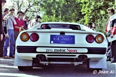 Antonio Zanini Sans - Josep Autet
20º Rally Catalunya 1984. Ferrari 308 GTB (0-B-7643-T). Abandonó por el eje central (cardán) en SS26.

Del 26 de Octubre al 28 de Octubre, Barcelona, Catalunya, España.
Superficie: asfalto.

El Rally tení­a un total de 440.65 km cronometrados.

Tomaron la salida 83 equipos, finalizaron 42.

© Joan Al
@@
Palabras clave: ;Josep_Autet;Ferrari;GTB;Grupo_B;Catalunya;1984