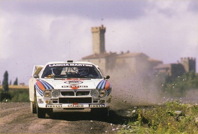 Markku Alén - Ilkka Kivimaki
26º Rallye San Remo 1984. Lancia Rally 037 (TO W67769). Abandonó por motor (biela) en SS27 Montepescini 2 de 10,69 Km.

Del 30 de Septiembre al 5 de Octubre, Sanremo, Liguria, Imperia, Italia.
Superficie: asfalto -tierra.

El Rally tenia un total de 2546.29 km de los que 807.69 km divididos en 56 tramos eran especiales, (2 de ellas fueron canceladas SS7 Sante Luce de 12,30 km y SS26 Chiusdino 2 de 17,41 Km).

Se inscribieron 104 equipos, tomaron la salida 100, finalizaron 35.@
Palabras clave: Markku_Alen;Lancia;Grupo_B;Sanremo;1984
