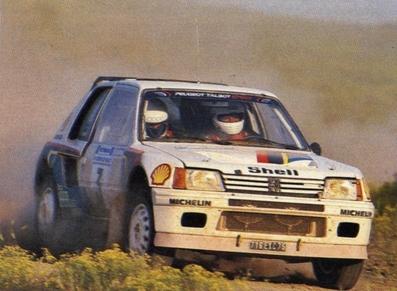 Ari Vatanen - Terry Harryman
31º Acropolis Rally 1984. Peugeot 205 Turbo 16 (716 EXC 75). Abandonó por motor en SS31 Elikon de 14,56 Km.

Del 26 al 31 de Mayo, Atenas, Grecia.
Superficie: tierra.

El Rally tení­a un total de 2265 km, de los que 796.62 km divididos en 47 tramos eran especiales.

Tomaron la salida 104 equipos, finalizaron 32.@
Palabras clave: ;Peugeot;Grupo_B;Grecia;Acropolis;1984