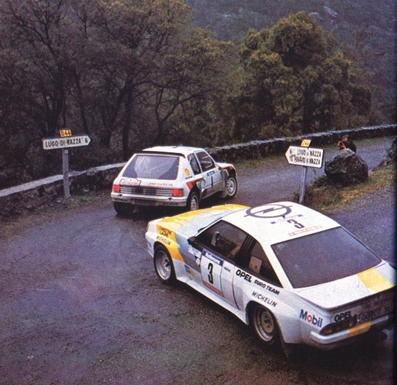 Ari Vatanen - Terry Harryman
28º Tour de Corse - Rallye de France 1984. Peugeot 205 Turbo 16 (323 EXA 75). Abandonó por accidente SS19 Corbara - Calenzana de 23.90 Km.
Debut en una prueba del Mundial de Rallys del Peugeot 205 Turbo 16

Detrás el Opel Manta 400 (GG-CT 361) de Guy Frequelin - Christian Gilbert. Clasificado 9º.

Del 3 al 5 de Mayo, Ajaccio, Córcega, Francia.
Superficie: asfalto.

Del 3 al 5 de Mayo, Ajaccio, Córcega, Francia.
Superficie: asfalto.

El Rally tenia un total de 1618 km de los que 1130.9 km divididos en 30 tramos eran especiales.

Se inscribieron 158 equipos, tomaron la salida 155, finalizaron 57.

Foto 2 de 2
@
Palabras clave: Peugeot;Turbo;Opel;Manta;Grupo_B;Corcega;1984;Corse;Debut