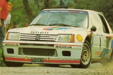 Ari Vatanen - Terry Harryman
28º Tour de Corse - Rallye de France 1984. Peugeot 205 Turbo 16 (323 EXA 75). Abandonó por accidente SS19 Corbara - Calenzana de 23.90 Km.

Debut en el Mundial de Rallys del Peugeot 205 T16.

Del 3 al 5 de Mayo, Ajaccio, Córcega, Francia.
Superficie: asfalto.

El Rally tenia un total de 1618 km de los que 1130.9 km divididos en 30 tramos eran especiales.

Se inscribieron 158 equipos, tomaron la salida 155, finalizaron 57.@
Palabras clave: ;Peugeot;Turbo;Grupo_B;Corcega;1984;Corse