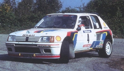 Ari Vatanen - Terry Harryman
28º Tour de Corse - Rallye de France 1984. Peugeot 205 Turbo 16 (323 EXA 75). Abandonó por accidente SS19 Corbara - Calenzana de 23.90 Km.

Debut en el Mundial de Rallys del Peugeot 205 T16.

Del 3 al 5 de Mayo, Ajaccio, Córcega, Francia.
Superficie: asfalto.

El Rally tenia un total de 1618 km de los que 1130.9 km divididos en 30 tramos eran especiales.

Se inscribieron 158 equipos, tomaron la salida 155, finalizaron 57.@
Palabras clave: ;Peugeot;Turbo;Grupo_B;Corcega;1984;Debut;Corse