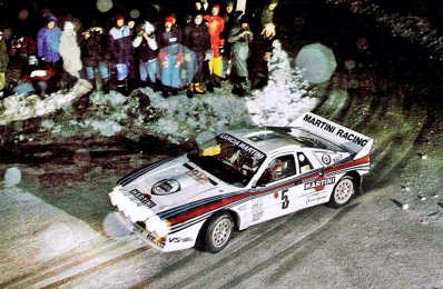 Jean-Claude Andruet - Sergio Cresto
52º Rallye Automobile de Monte-Carlo 1984. Lancia Rally 037 (TO W67772). Excluido por capó abierto en parque cerrado.

Del 21 al 27 de Enero, Monte-Carlo.
Superficie: asfalto - nieve.

El Rally tenia un total de 3499 km de los que 722 km divididos en 30 tramos, eran especiales (4 de ellas fueron canceladas SS3 St Jean en Royans de 39 Km, SS11 Les Savoyons - Sigoyer de 32 Km, SS12 Pont sur Barrage du Sautet de 18,40 Km, SS13 Chateau d'Ancelle - La Batie Neuve de 11,20 Km).

Se inscribieron 222 equipos, tomaron la salida 209, finalizaron 120.@
Palabras clave: ;Lancia;Rally;Montecarlo;nieve;1984;Grupo_B