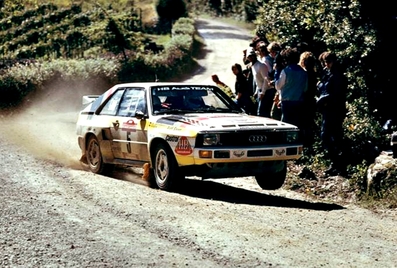 Walter Röhrl - Christian Geistdörfer
26º Rallye Sanremo 1984. Audi Sport Quattro S1 (IN-NY 39). Abandonó por accidente en SS49 Ronde de 46,55 Km.
Audi Sport

Del 30 de Septiembre al 5 de Octubre, Sanremo, Liguria, Imperia, Italia.
Superficie: asfalto -tierra.

El Rally tenia un total de 2546.29 km de los que 807.69 km divididos en 56 tramos eran especiales, (2 de ellas fueron canceladas SS7 Sante Luce de 12,30 km y SS26 Chiusdino 2 de 17,41 Km).

Se inscribieron 104 equipos, tomaron la salida 100, finalizaron 35.@
Palabras clave: Walter_Röhrl;Audi;Sport;Quattro;Grupo_B;Sanremo;1984