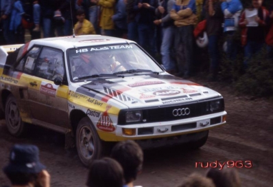 Walter Röhrl - Christian Geistdörfer
26º Rallye Sanremo 1984. Audi Sport Quattro S1 (IN-NY 39). Abandonò por accidente en SS49 Ronde de 46,55 Km.

Del 30 de Septiembre al 5 de Octubre, Sanremo, Liguria, Imperia, Italia.
Superficie: asfalto -tierra.

El Rally tenia un total de 2546.29 km de los que 807.69 km divididos en 56 tramos eran especiales, (2 de ellas fueron canceladas SS7 Sante Luce de 12,30 km y SS26 Chiusdino 2 de 17,41 Km).

Se inscribieron 104 equipos, tomaron la salida 100, finalizaron 35.@
Palabras clave: Walter_Röhrl;Audi;Sport;Quattro;Grupo_B;Sanremo;1984