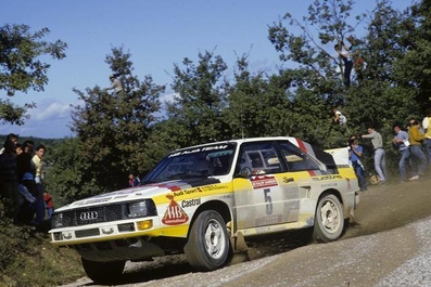 Walter Röhrl - Christian Geistdörfer
26º Rallye Sanremo 1984. Audi Sport Quattro S1 (IN-NT 2). Abandonó por motor en SS41 Ghizzano 2 de 13,20 km.
Audi Sport

Del 30 de Septiembre al 5 de Octubre, Sanremo, Liguria, Imperia, Italia.
Superficie: asfalto -tierra.

El Rally tenia un total de 2546.29 km de los que 807.69 km divididos en 56 tramos eran especiales, (2 de ellas fueron canceladas SS7 Sante Luce de 12,30 km y SS26 Chiusdino 2 de 17,41 Km).

Se inscribieron 104 equipos, tomaron la salida 100, finalizaron 35.@
Palabras clave: Walter_Röhrl;Audi;Sport;Quattro;Grupo_B;Sanremo;1984