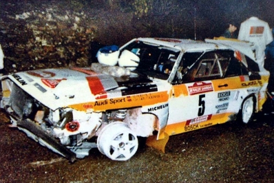 Walter Röhrl - Christian Geistdörfer
26º Rallye Sanremo 1984. Audi Sport Quattro S1 (IN-NY 39). Abandonó por accidente en SS49 Ronde de 46,55 Km.
Audi Sport

Del 30 de Septiembre al 5 de Octubre, Sanremo, Liguria, Imperia, Italia.
Superficie: asfalto -tierra.

El Rally tenia un total de 2546.29 km de los que 807.69 km divididos en 56 tramos eran especiales, (2 de ellas fueron canceladas SS7 Sante Luce de 12,30 km y SS26 Chiusdino 2 de 17,41 Km).

Se inscribieron 104 equipos, tomaron la salida 100, finalizaron 35.@
Palabras clave: Walter_Röhrl;Audi;Sport;Quattro;Grupo_B;Sanremo;1984;Crash
