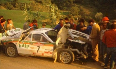 Adartico Vudafieri - Luigi Pirollo
26º Rallye Sanremo 1984. Lancia Rally 037 (TO W67779). Abandonó por accidente en SS18 Monticchiello 1 de 15,52 Km.

Del 30 de Septiembre al 5 de Octubre, Sanremo, Liguria, Imperia, Italia.
Superficie: asfalto -tierra.

El Rally tenia un total de 2546.29 km de los que 807.69 km divididos en 56 tramos eran especiales, (2 de ellas fueron canceladas SS7 Sante Luce de 12,30 km y SS26 Chiusdino 2 de 17,41 Km).

Se inscribieron 104 equipos, tomaron la salida 100, finalizaron 35.@
Palabras clave: ;Lancia;Sanremo;1984;Grupo_B;Crash