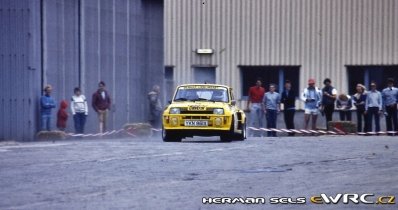 Lars-Erik Walfridsson - Lars Bäckman
15º Criterium Lucien Bianchi 1984. Renault 5 Turbo (YKN 861X). Abandonó por la caja de cambios.

Del 31 de Agosto al 2 de Septiembre, Beaumont-Charleroi, Bélgica.
Superficie: asfalto - tierra.

El Rallye tenía un total de 479.00 km cronometrados. 

Se inscribieron 165 equipos, finalizaron 72.@
Palabras clave: Renault;Grupo_B;Criterium_Lucien_Bianchi;1984