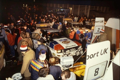 John Buffum - Neil Wilson
33º Lombard RAC Rally 1984. Audi Quattro A2 (WMN 44). Abandonó por accidente en SS40 Morgannwg 2 de 45.94 km.

Del 25 al 29 de Noviembre, Chester, Cheshire, Inglaterra, Reino Unido.
Superficie: tierra.

El Rally tenia un total de 3232.00 km de los que 868.54 km divididos en 56 tramos eran especiales.

Se inscribieron 124 equipos, tomaron la salida 119, finalizaron 52.@
Palabras clave: ;Audi;Quattro;Grupo_B;RAC_Rally;Gran_Bretaña;1984;Inglaterra;Asistencias